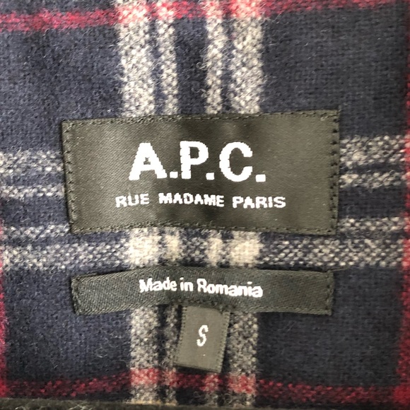 A.P.C. Casual Wool-blend Button Down Shirt NEW - Picture 7 of 7